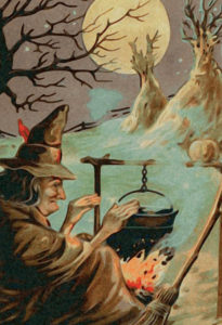 Le bouquet garni et les aromates renvoient à la cuisine des sorcières et des sacrifices.